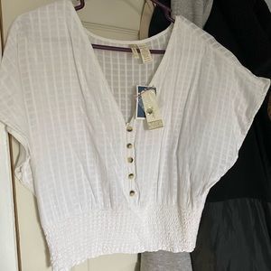 Brand new white crop, tags still attached size large